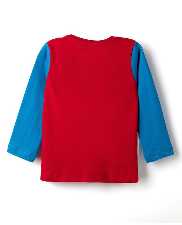 Babyhug Disney Single Jersey Knit Full Sleeves T-Shirt & Pyjama Night Suit With Mickey Mouse & Donald Duck Graphic Pack of 2 - Red / Blue