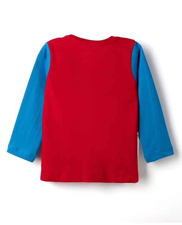 Babyhug Disney Single Jersey Knit Full Sleeves T-Shirt & Pyjama Night Suit With Mickey Mouse & Donald Duck Graphic Pack of 2 - Red / Blue