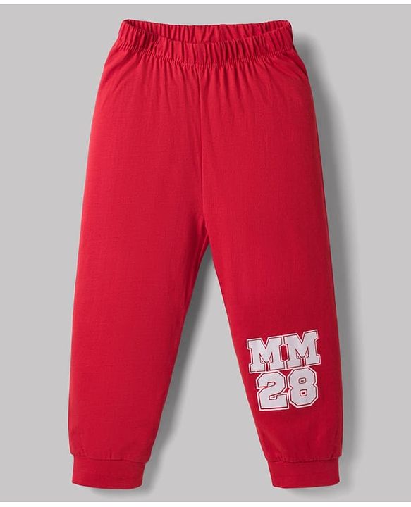 Babyhug Disney 100% Cotton Knit Full Sleeves T-Shirt & Pyjama Night Suit - Blue & Red