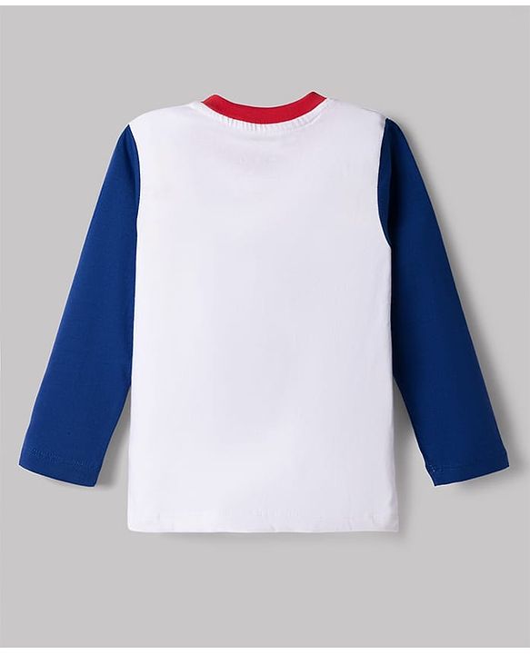 Babyhug Disney 100% Cotton Knit Full Sleeves T-Shirt & Pyjama Night Suit - Blue & Red