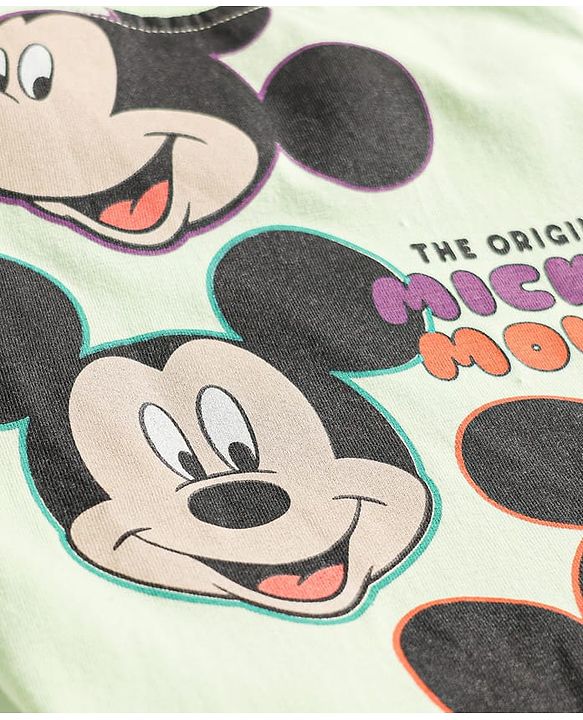Babyhug Disney Single Jersey Knit Full Sleeves T-Shirt Payjama Nightsuit with Micky Mouse Graphics  - Limegreen & Lavender