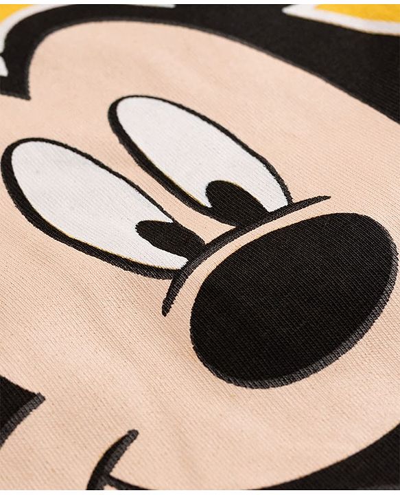 Babyhug Disney 100% Cotton Knit Full Sleeves T-Shirt & Pyjama Night Suit With Micky Mouse Graphics- Multicolor