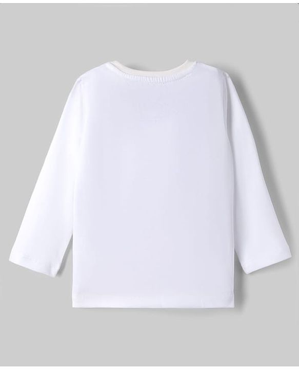 Babyhug Disney Single Jersey Knit Full Sleeves T-Shirt & Pyjama Night Suit With Mickey Mouse Graphic - White / Navy Blue