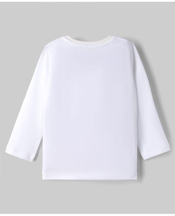Babyhug Disney Single Jersey Knit Full Sleeves T-Shirt & Pyjama Night Suit With Mickey Mouse Graphic - White / Navy Blue