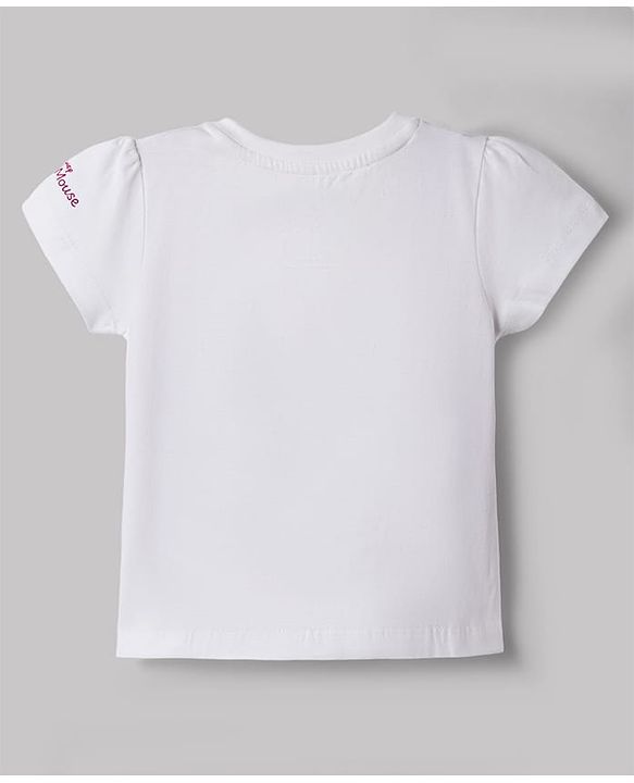 Babyhug Disney 100% Cotton Knit Half Sleeves T-shirt & Shorts Night Suit With Minnie Mouse Graphics - Dark Pink