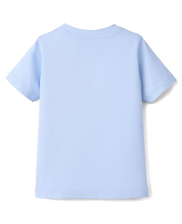 Babyhug Cotton Knit Half Sleeves T-Shirt & Pyjama Night Suit with Astronaut Print - Blue