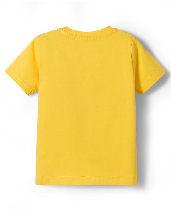 Babyhug Cotton Knit Half Sleeves T-Shirt & Pyjama Night Suit with JCB Print -  Yellow