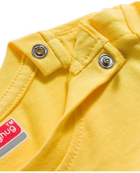 Babyhug Cotton Knit Half Sleeves T-Shirt & Pyjama Night Suit with JCB Print -  Yellow