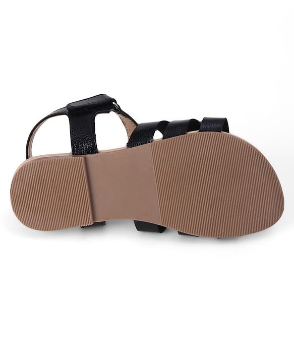 Pine Kids Solid Colour Velcro Closure Sandals - Black