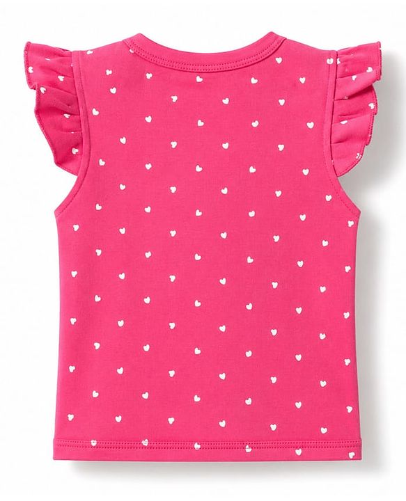 Babyhug 100% Cotton Interlock Woven Sleeveless Jhablas with Hearts & Floral Print Pack Of 3 - Pink White & Green