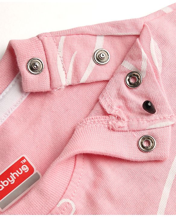 Babyhug 100% Cotton Knit Half Sleeves Cherry Printed T-Shirt - Pink
