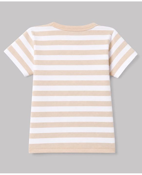 Babyhug 100% Cotton Interlock Knit Half Sleeves Front Open Striped Jhablas With Vehicle Print Pack of 3 - Light Green, Navy Blue & White