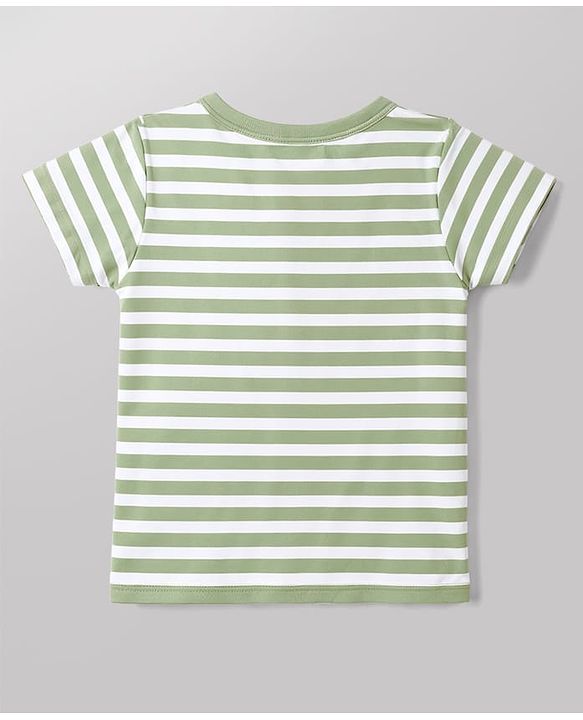 Babyhug 100% Cotton Interlock Knit Half Sleeves Striped Jhablas with Vehicle & Star Print Pack Of 3 - White Green & Yellow