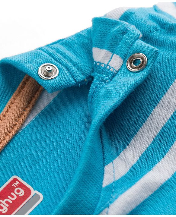 Babyhug Cotton Knit T-Shirts Half Sleeves Striped with Applique Detailing Multi Color 9-12 Months