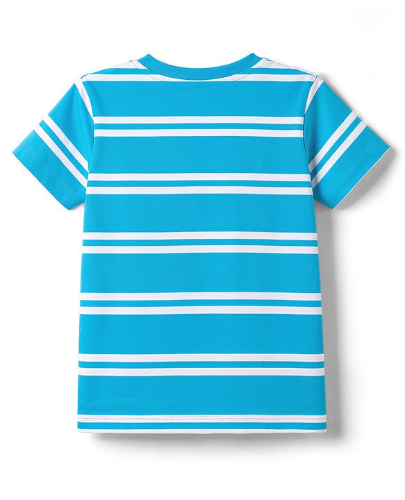 Babyhug Cotton Knit T-Shirts Half Sleeves Striped with Applique Detailing Multi Color 9-12 Months