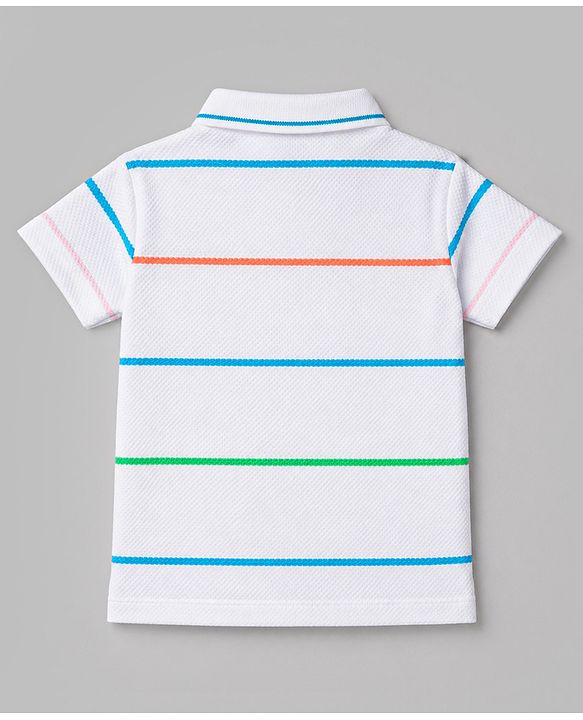 Babyhug Cotton Knit Polo T-Shirt with Half Sleeves and Graphic Print Multi Color 12-18 Months