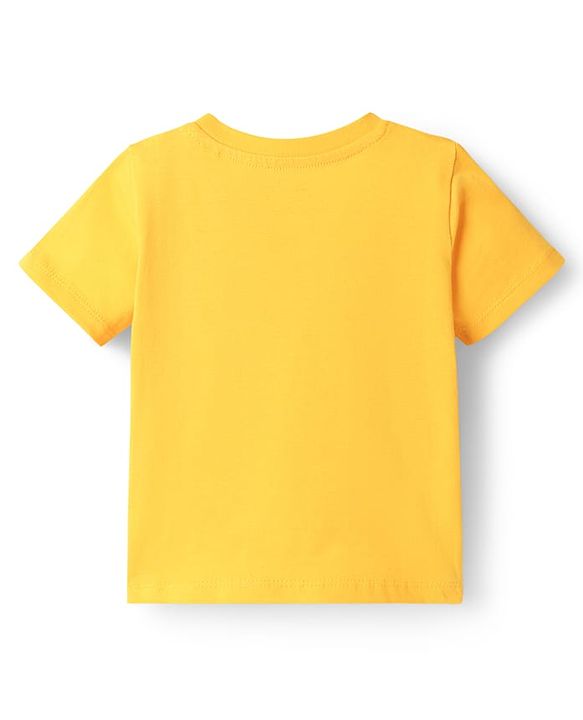 Babyhug Disney Single Jersey Knit Half Sleeves T-Shirt & Shorts Set With Mickey Mouse Graphics - Yellow