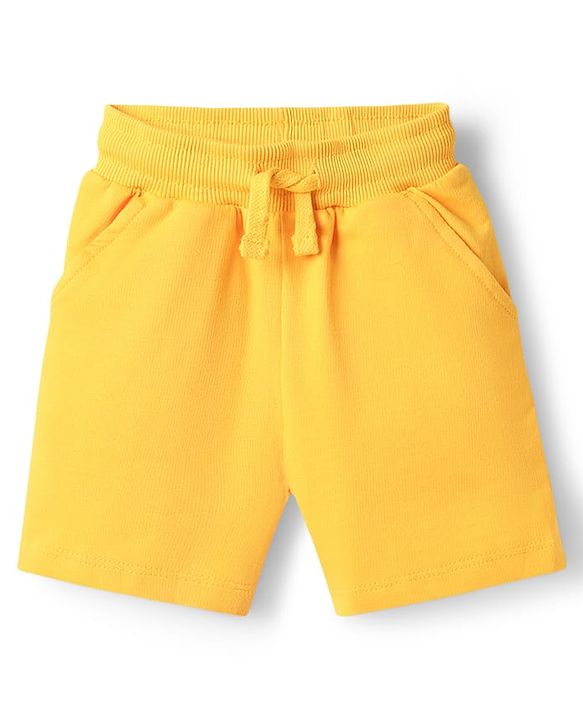 Babyhug Disney Single Jersey Knit Half Sleeves T-Shirt & Shorts Set With Mickey Mouse Graphics - Yellow