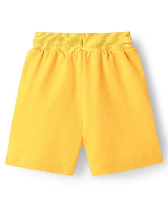 Babyhug Disney Single Jersey Knit Half Sleeves T-Shirt & Shorts Set With Mickey Mouse Graphics - Yellow