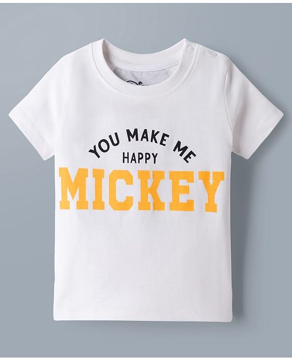 Babyhug Disney Single Jersey Knit Half Sleeves T-Shirt & Shorts Set With Front & Back Mickey Mouse Graphics - Multicolor