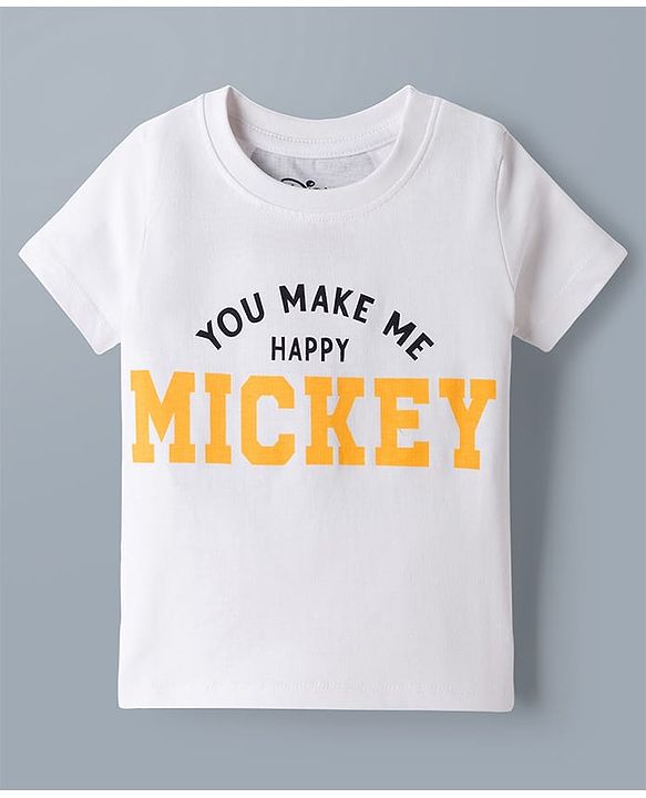 Babyhug Disney Single Jersey Knit Half Sleeves T-Shirt & Shorts Set With Front & Back Mickey Mouse Graphics - Multicolor