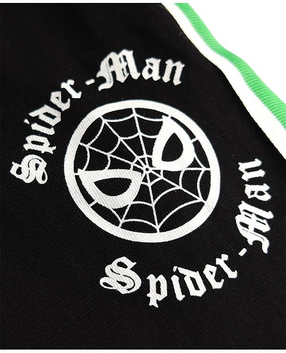 Pine Kids Marvel Single Jersey Knit Full Length Trackpant With Spider Man Graphic - Black