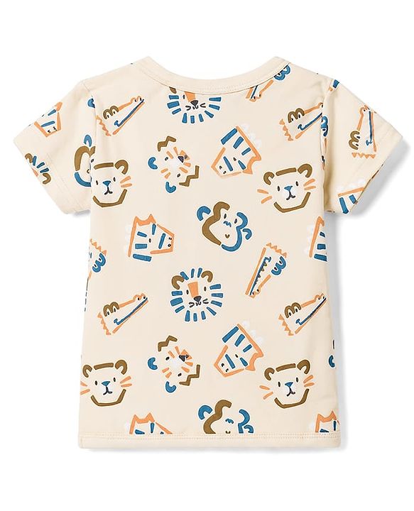Babyhug 100% Cotton Interlock Knit Half Sleeves Front Open Jhablas with Star & Cub Face Print Pack of 3 - Light Blue