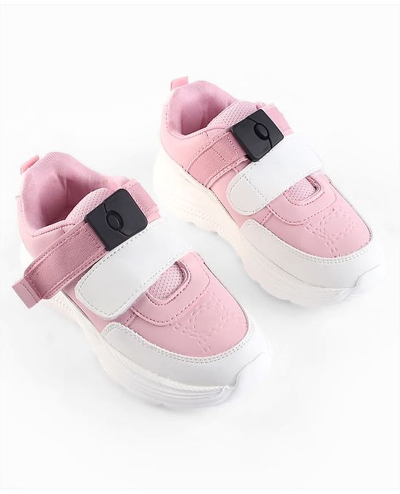 Pine Kids Velcro Closure Sneaker & Sports Shoes with Buckle - Pink