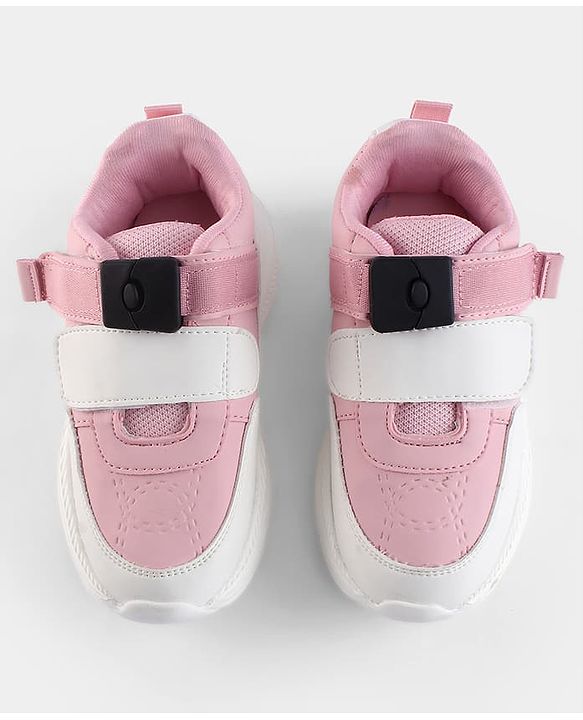 Pine Kids Velcro Closure Sneaker & Sports Shoes with Buckle - Pink