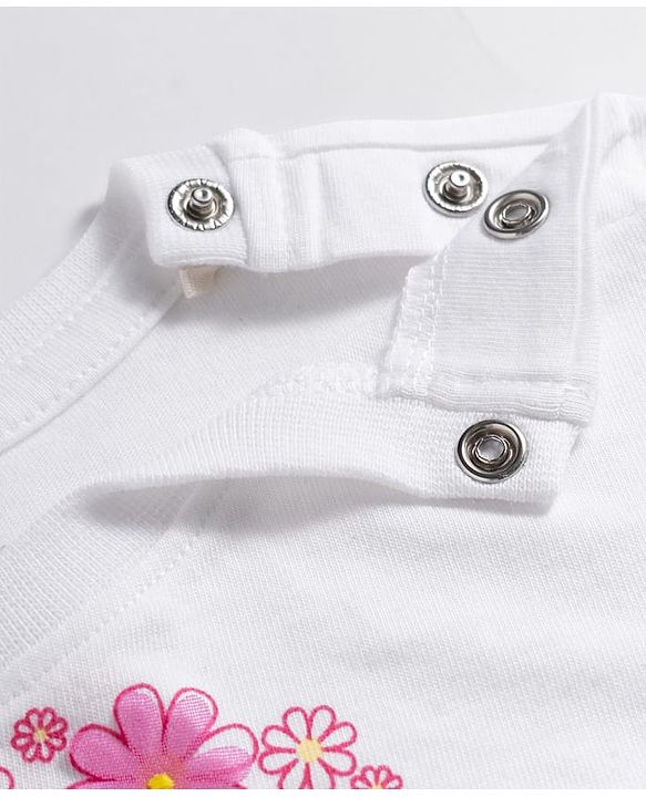 Babyhug Disney Single Jersey Knit Half Sleeves T-Shirt with Minnie Mouse Graphics - White