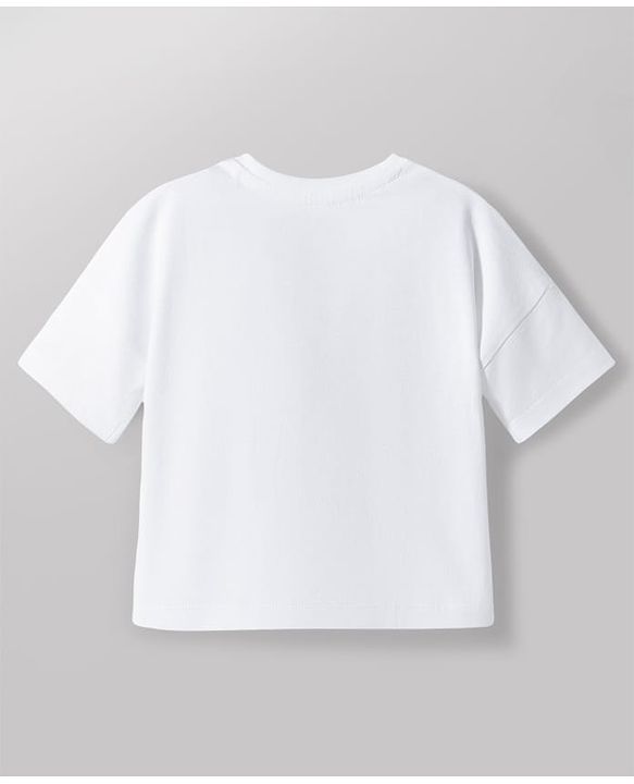 Babyhug Disney Single Jersey Knit Half Sleeves T-Shirt with Minnie Mouse Graphics - White