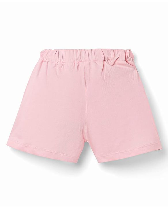 Babyhug Disney 100% Cotton Knit Sleeveless T-Shirt With Tie Up Strap & Shorts Set With Minnie Mouse Family Graphics Pack Of 2 - Light Blue & Pink