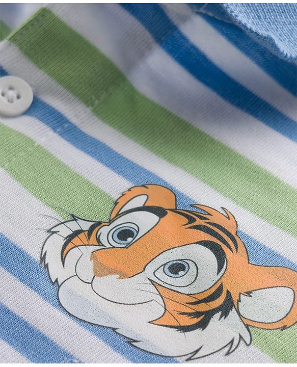 Babyhug Cotton Knit Polo T-Shirt with Graphics Multi Color 6-9 Months