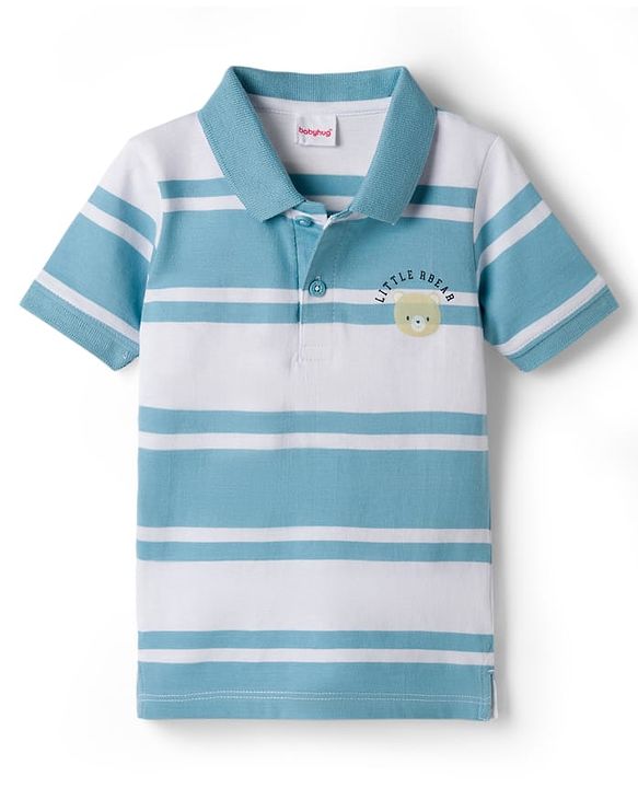 Babyhug Cotton Knit Polo T-Shirt Half Sleeves with Graphics Multi Color 6-9 Months