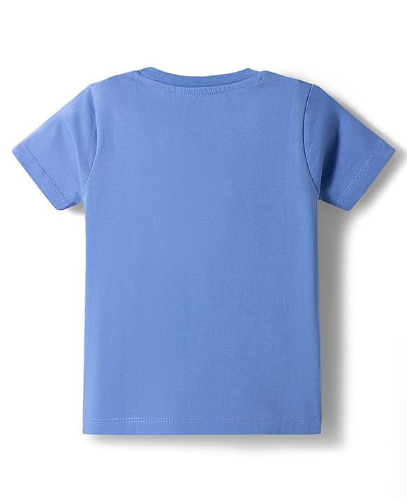 Babyhug Cotton Knit Half Sleeves T-Shirt & Shorts Night Suit with Whale Print - Blue