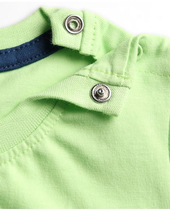 Babyhug Cotton Knit Half Sleeves T-Shirt & Shorts Night-Suit With Dino Print - Green