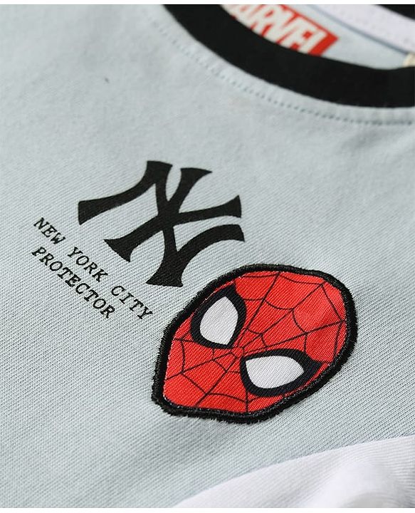 Babyhug Marvel Cotton Knit T-Shirt with Spiderman Graphic Half Sleeves Round Neck Multi Color 3-6 Months