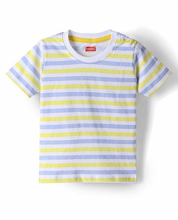 Babyhug Cotton Knit T-Shirts Half Sleeves Graphic Multi Color 6-9 Months Pack of 3