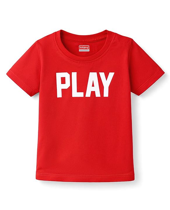 Babyhug 100% Cotton Knit Half Sleeves T-Shirt with Text Print Pack of 3 - Multicolor