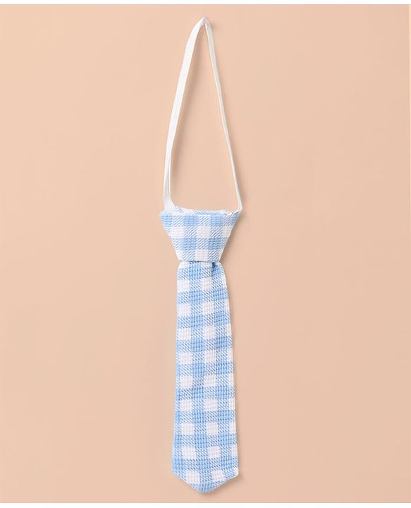 Babyhug 100% Cotton Interlock Woven Full Sleeves Partywear Romper with Attached Waist Coat & Tie - Sky Blue