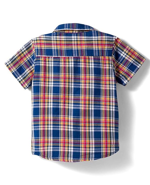 Babyhug Cotton Woven Half Sleeves Checked Shirt & Shorts Set - Multicolour