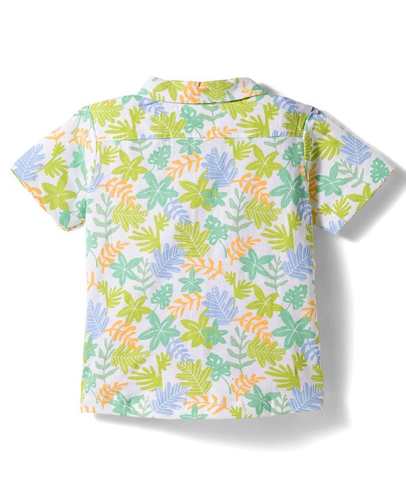 Babyhug Single Jersey Knit Half Sleeves Floral Printed Shirt & Shorts Set - Multicolour