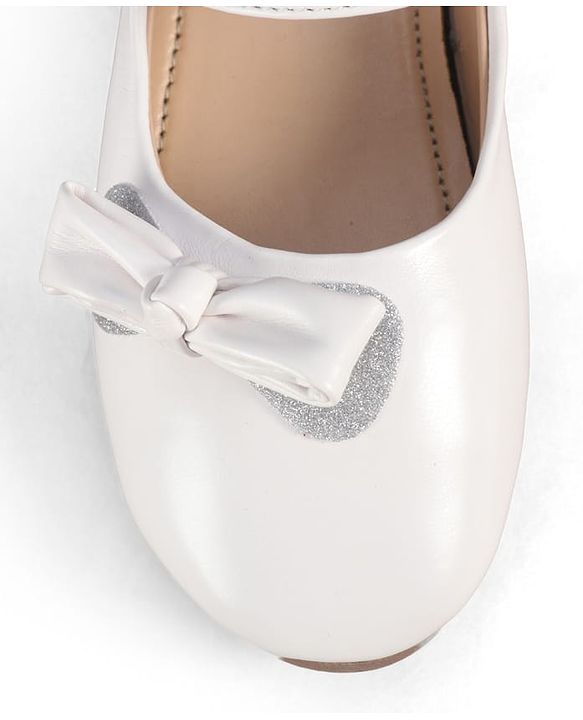 Pine Kids Velcro Closure Ballerina With Bow Applique - White
