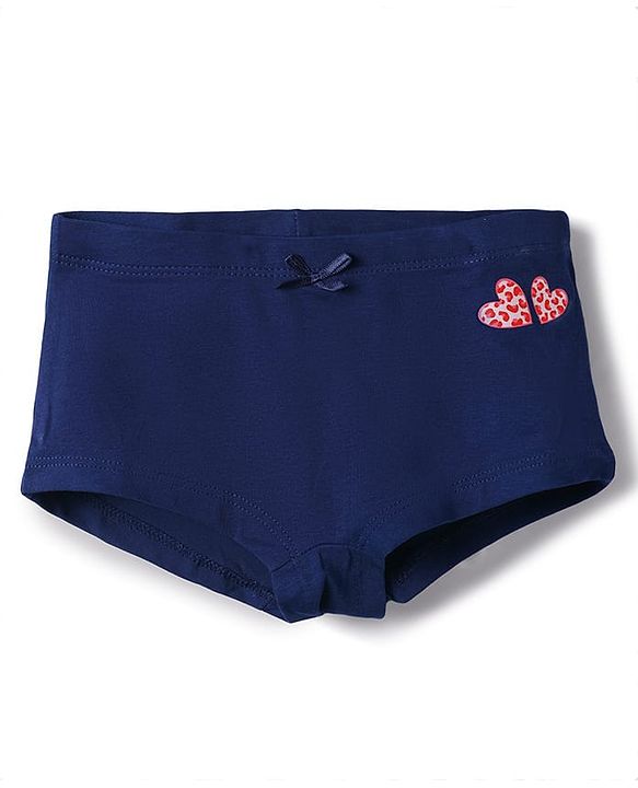 Pine Kids Cotton Elastane Knit Panties With Heart Print Pack of 3 - Multicolor
