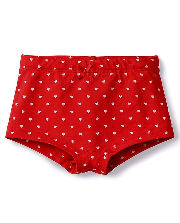 Pine Kids Cotton Elastane Knit Panties With Heart Print Pack of 3 - Multicolor