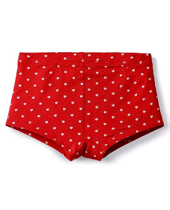 Pine Kids Cotton Elastane Knit Panties With Heart Print Pack of 3 - Multicolor