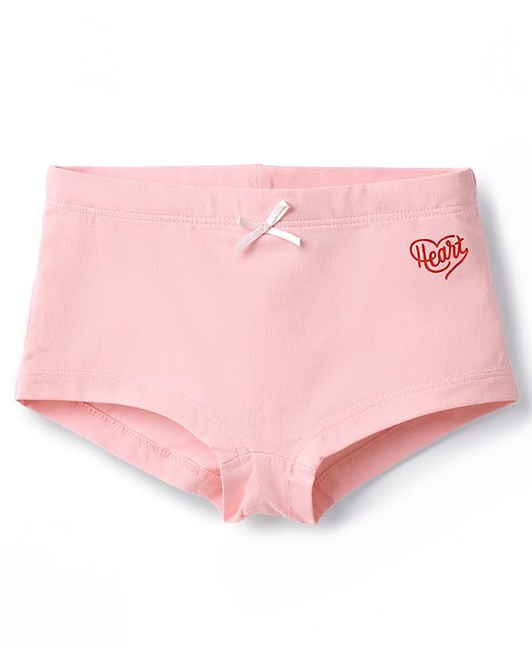 Pine Kids Cotton Elastane Knit Panties With Heart Print Pack of 3 - Multicolor