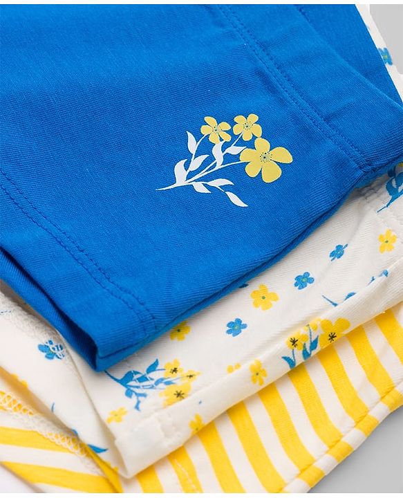 Pine Kids Cotton Elastane Knit Panties with Floral Print Pack of 3 (Color May Vary)