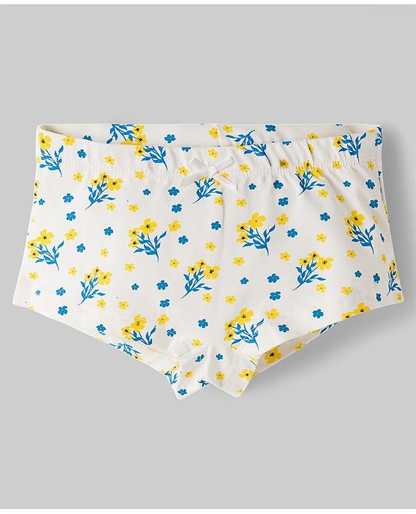 Pine Kids Cotton Elastane Knit Panties with Floral Print Pack of 3 (Color May Vary)