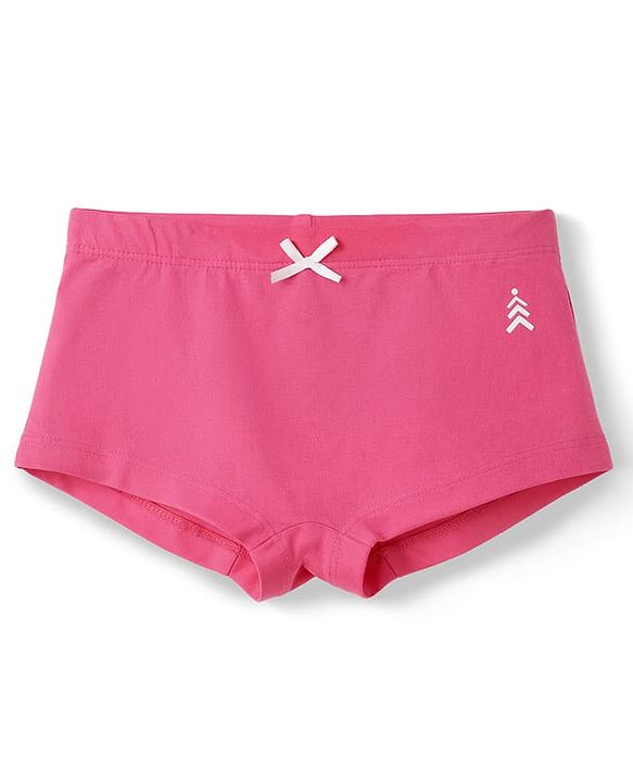 Pine Kids Cotton Elastane Knit Solid Panties With Applique - Multicolor